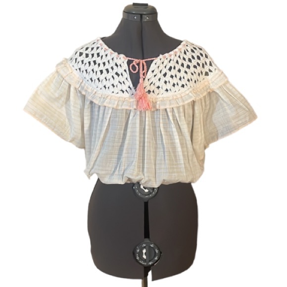 Free People Allora Crochet Striped Top Size XS - Picture 3 of 16